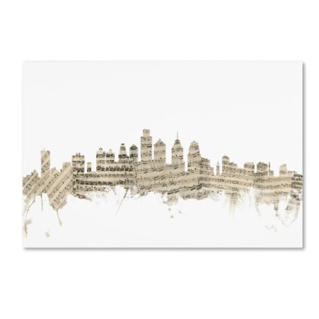 Michael Tompsett 'Philadelphia Skyline Sheet Music' Canvas Art,12x19